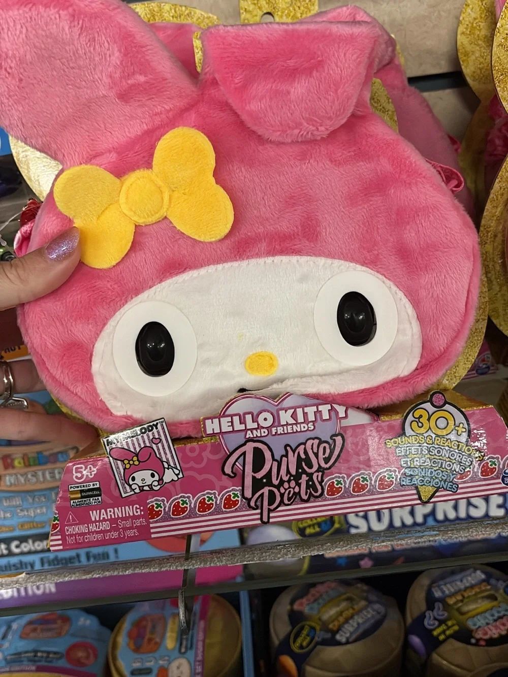 Hello Kitty My Melody Pink Plush Purse for Kids